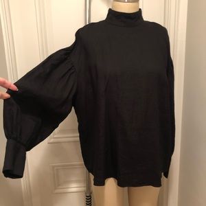 Zara Tops - Unique Zara Linen Puff Sleeve Top M Zara Tops - Unique Zara Linen Puff Sleeve Top M